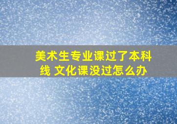 美术生专业课过了本科线 文化课没过怎么办